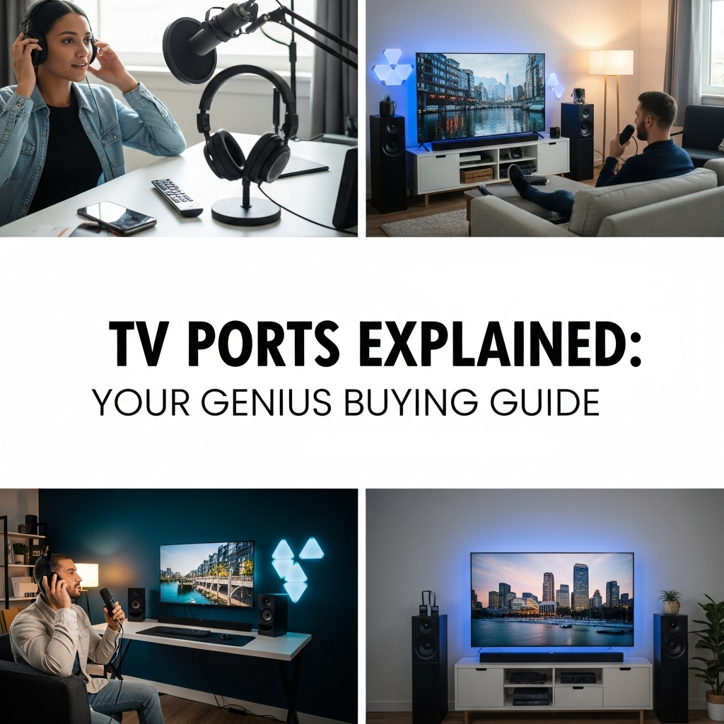 Generate an eye-catching, high-quality featured image for a blog post about: TV Ports Explained: You