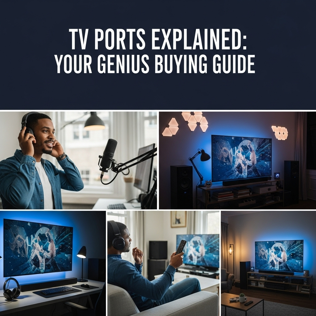 Generate an eye-catching, high-quality featured image for a blog post about: TV Ports Explained: You